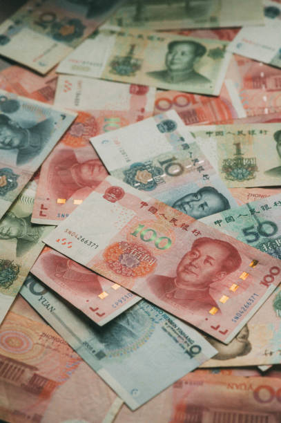 varios antecedentes de la nota del banco yuan de la moneda china - 50 yuan note fotografías e imágenes de stock