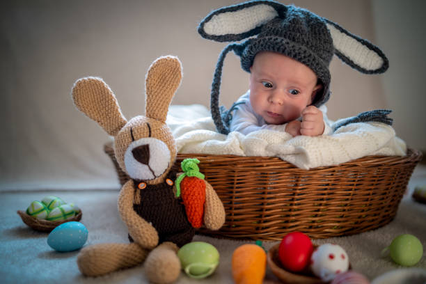 istock little baby bunny in a basket Easter 1219229736