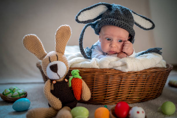 istock little baby bunny in a basket Easter 1219229818