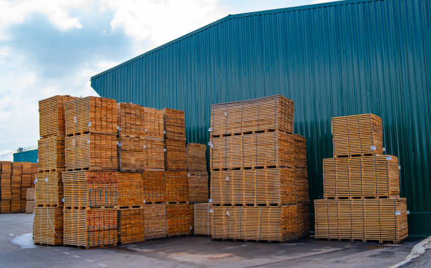 istock Planks in pannels in a store warehouse. 1219231148