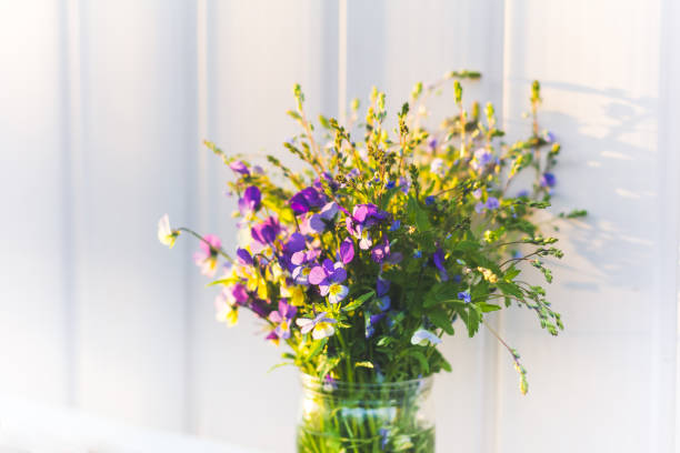 istock Bouquet of pansy in jar 1219231231
