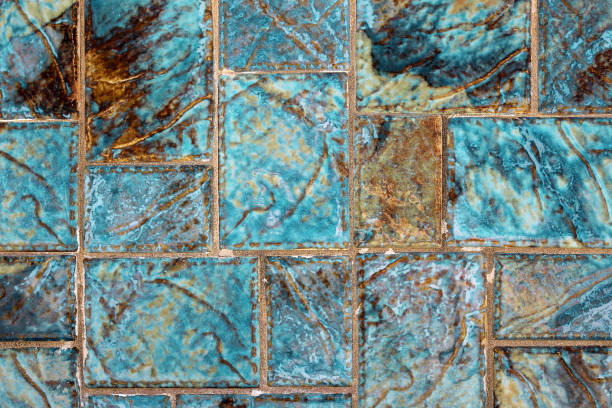 istock Turquoise and Brown Mosaic Tile Design Background 1219232140