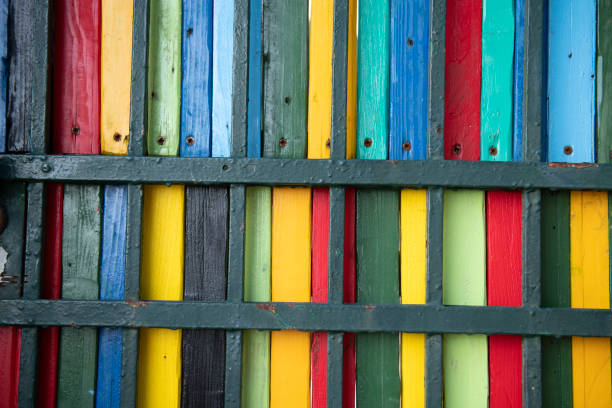 istock Colorful wood fence 1219232377