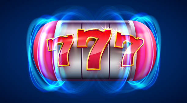 istock Slot machine wins the jackpot. 777 Big win casino concept. 1219234033