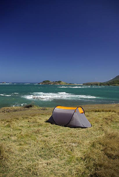 istock tent pitched near beach 121923635