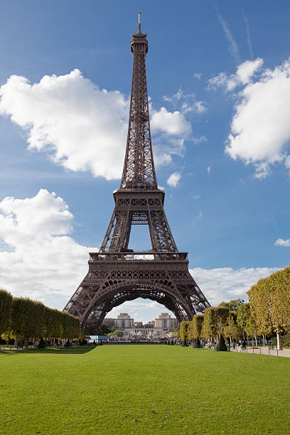 istock National landmark Eiffel tower through trees in Paris France 121923706
