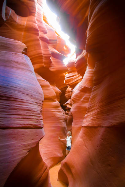 antelope canyon, arizona, usa - lower antelope stock-fotos und bilder