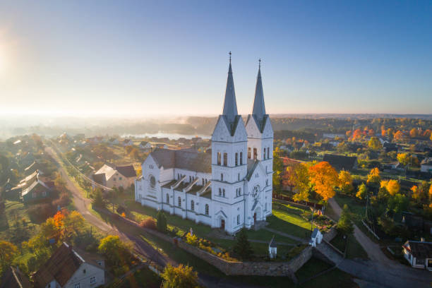 istock Old catholic church in Belarus 1219244341