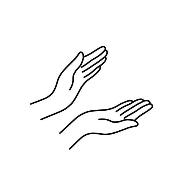 illustrations, cliparts, dessins animés et icônes de mains minces femme ligne comme des applaudissements - human hand god applauding praying