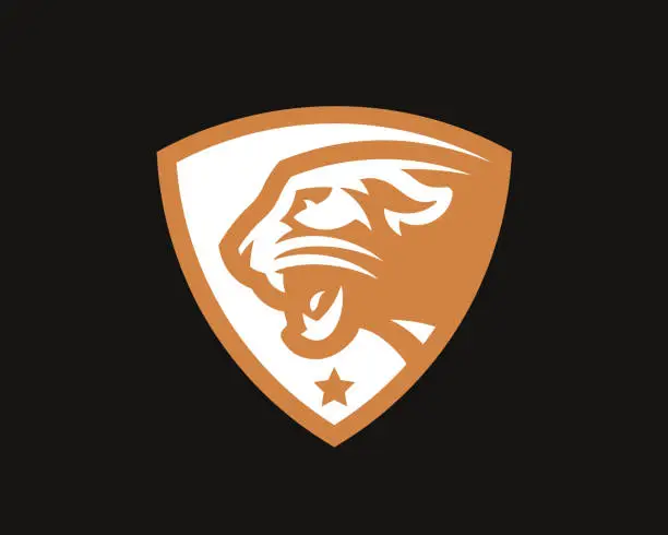 Vector illustration of Panther head logo. Cougar emblem design editable for your business. Vector illustration.
