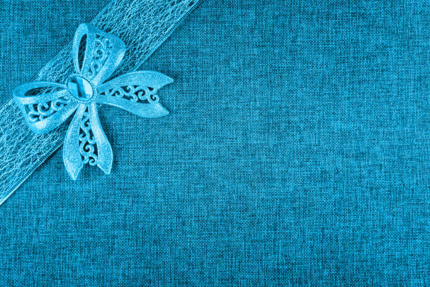 Close-up of blue fabric pattern