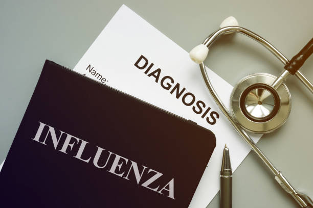 istock Conceptual photo showing printed text Influenza 1219254438