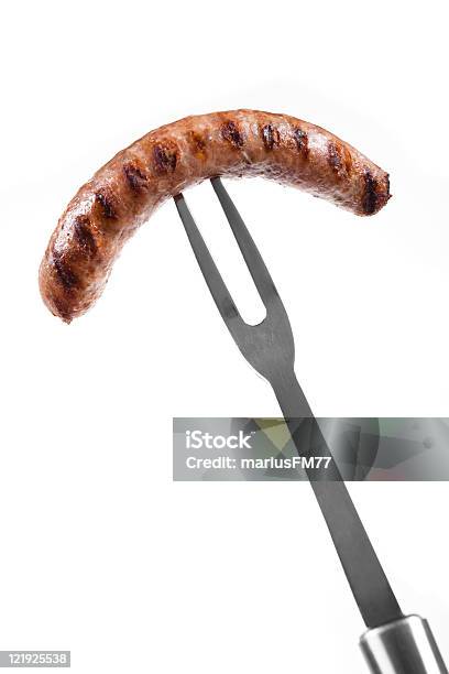 Sausage Stock Photo - Download Image Now - Sausage, Grilled, Fork