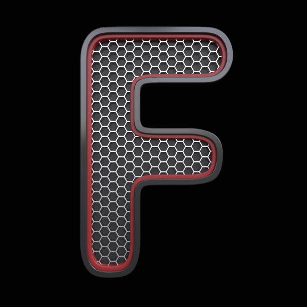 istock Letter F with steel construction 1219256060