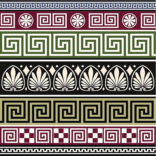 Set di ornamenti greci antichi - illustrazione arte vettoriale