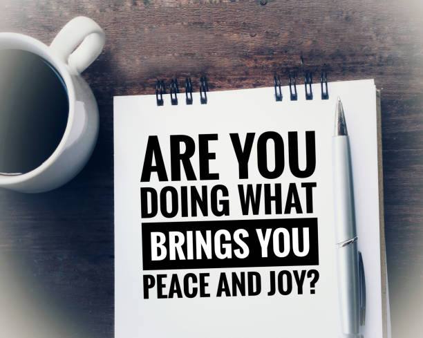 istock Self questioning on notebook. Are you doing what brings you peace and joy ? 1219262229