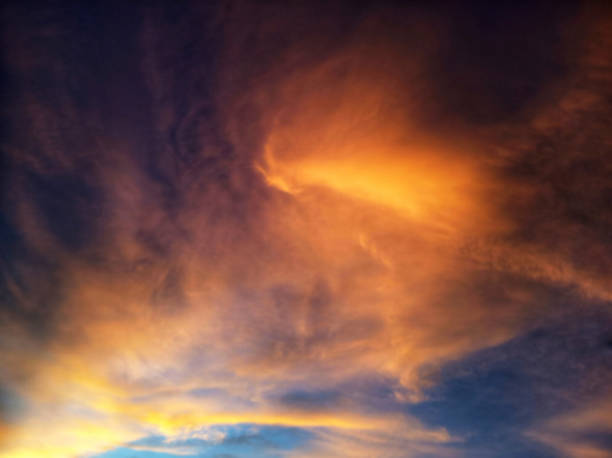 istock Burning sky, colorful dramatic sky clouds at sunset sunrise background. 1219262433