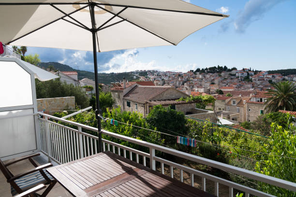 istock Balcony Overlooking Old buildings 1219270472