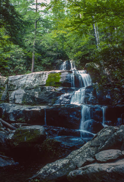 Great Smoky Mountains NP - Laurel Falls Cascading Layers - 1976