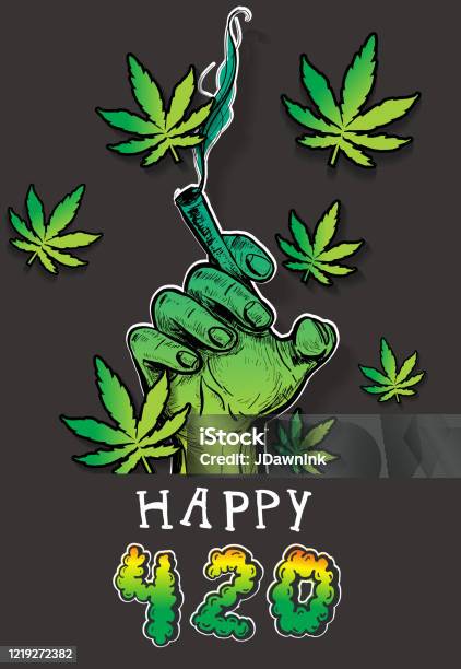 Thiết Kế Chào Mừng Happy Cannabis 420 Với Bàn Tay Cầm Khớp Hình minh họa  Sẵn có - Tải xuống Hình ảnh Ngay bây giờ - iStock