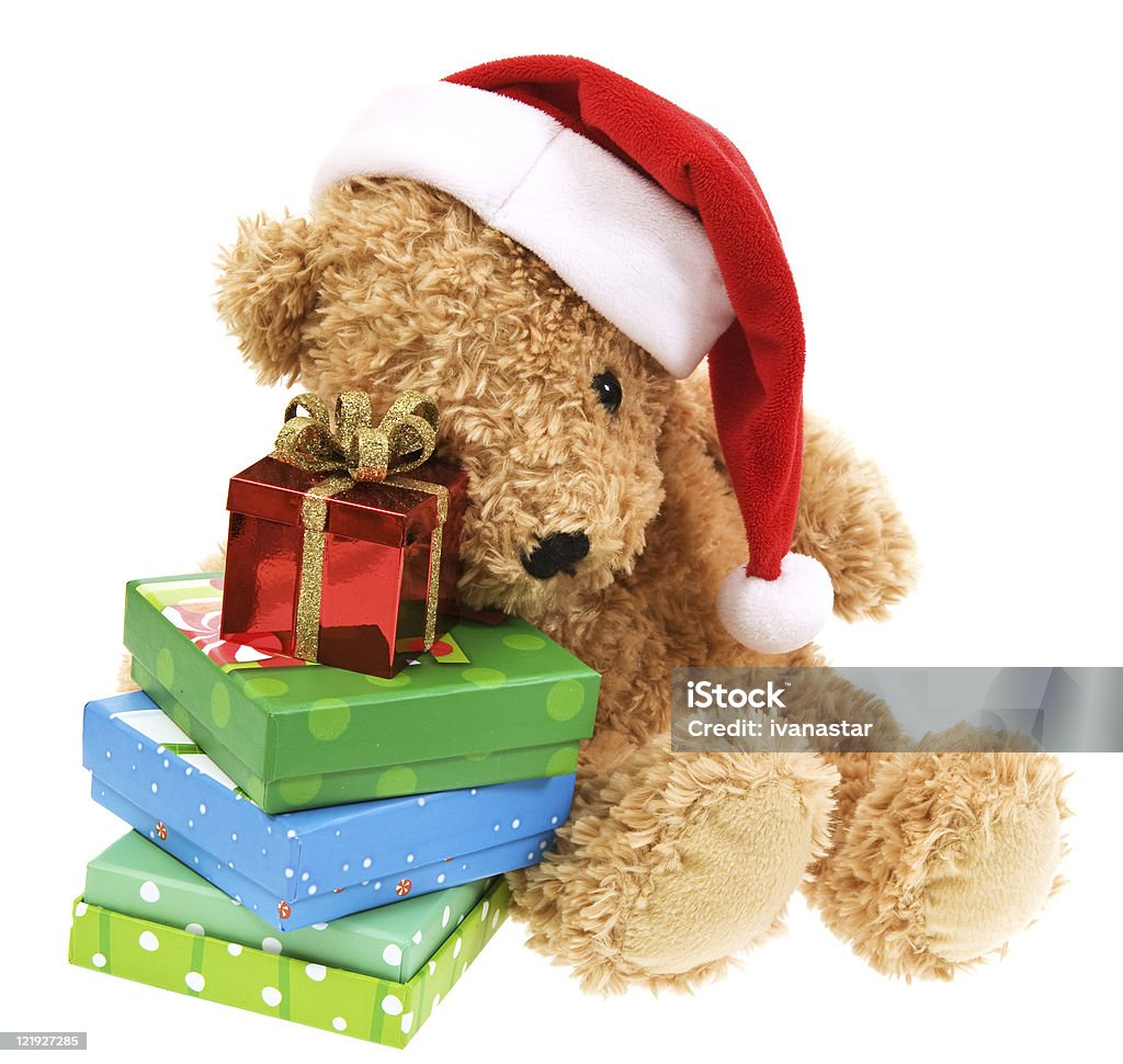 Christmas Teddy Bear  Box - Container Stock Photo