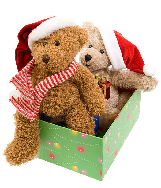 istock Teddy Bear and Christmas Gift 121927288