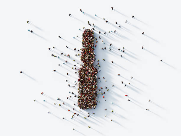 istock Human Crowd Forming A Flacon Symbol on White Background 1219272922