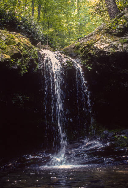 グレートスモーキー山脈np - 洞窟の滝 - 1976 - grotto falls ストックフォトと画像