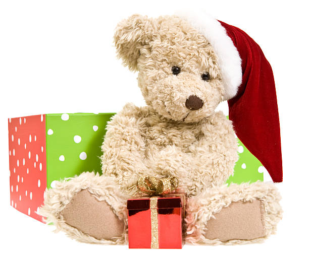 istock Teddy Bear and Christmas Gift 121927388