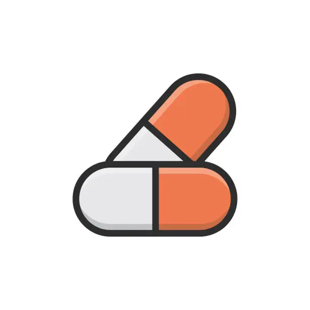 Vector illustration of Pills strip Vector Icon