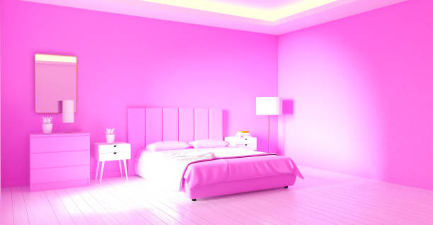 istock 3d rendering of white modern bedroom. Minimal interior design with mediterranean style. 1219276114
