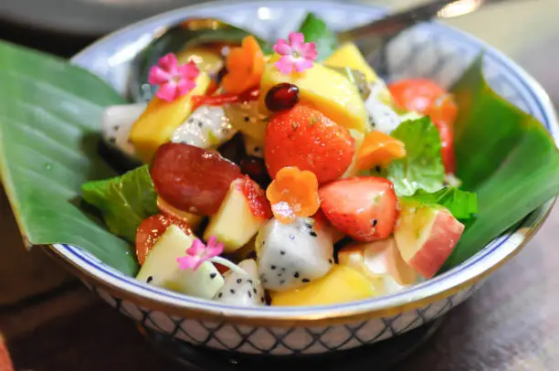 fruit salador mixed fruit salad, spicy salad