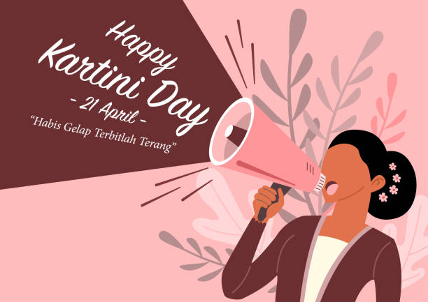 ilustrações, clipart, desenhos animados e ícones de celebração do dia do feliz kartini - etnia indonésia