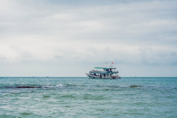istock Vietnamese ship with divers and equipment for diving, ready to dive. 1219285968