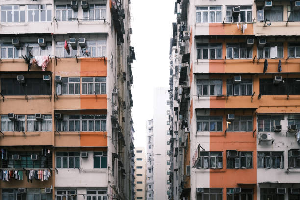 istock Old Apartment in Hong Kong. dense residential building 1219292004
