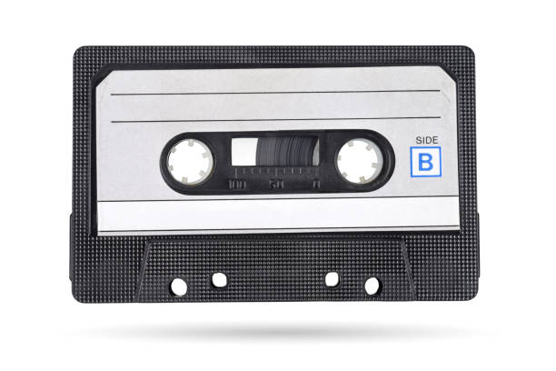 istock Old audio tape compact cassette isolated on white 1219292931