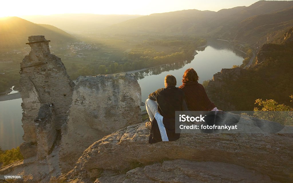 Herbst Abendsonne im - Foto stock royalty-free di Bassa Austria