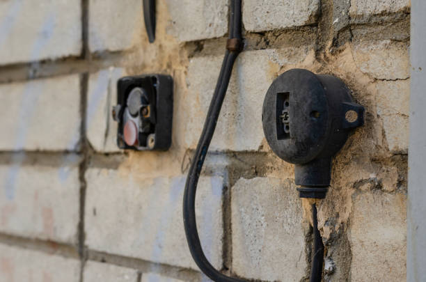 istock Two Old electrical switches on the wall. 1219295414