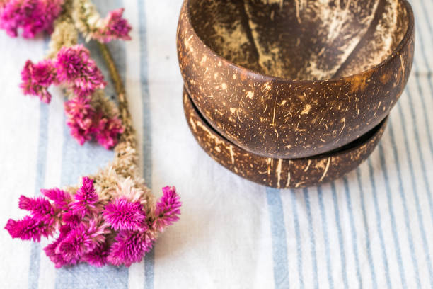 istock COCONUT BOWL, LINEN TABLE CLOTHS AND DECORATION 1219297983