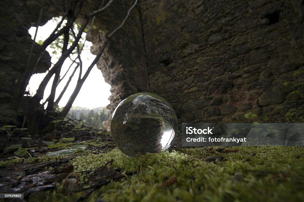 Crystal ball in old ruin  Art Stock Photo
