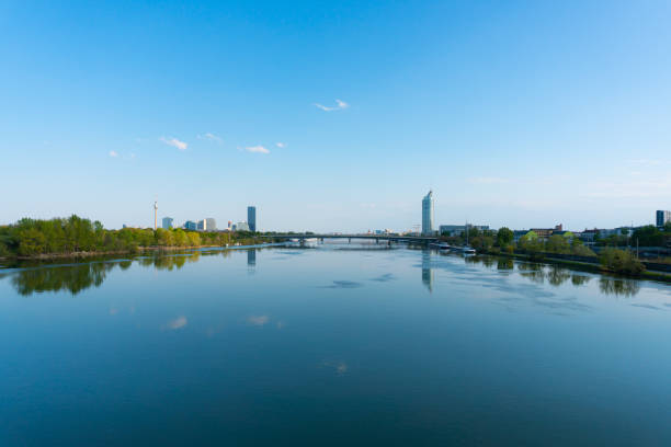 istock Vienna city view to danube tower and danube river. 1219299365