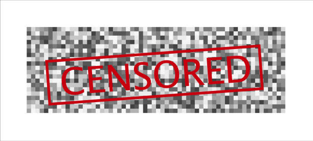istock Grunge red black and pixel censored word rubber seal stamp on white background 1219302478