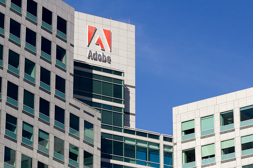 San Jose, CA, USA - Feb 17, 2020: Adobe Headquarters in San Jose, California.