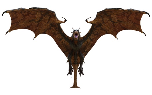 3D illustration fantasy dragon isolated on white