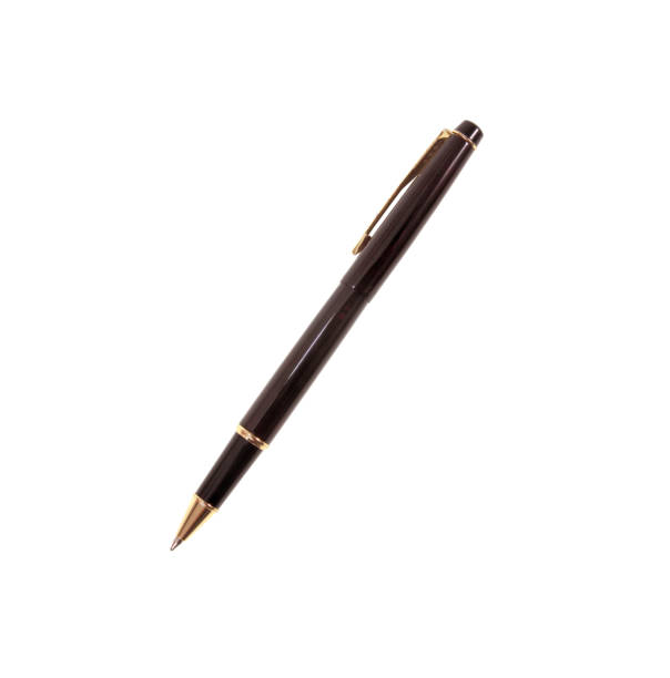 istock Black ballpoint pen on a white background 1219310419