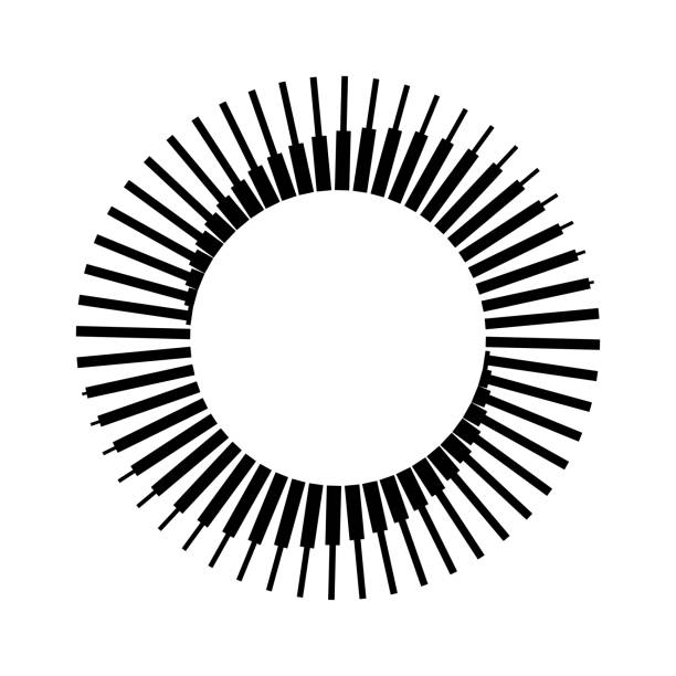 illustrazioni stock, clip art, cartoni animati e icone di tendenza di cerchio mezzitoni con linee di transizione - yin yang symbol immagine