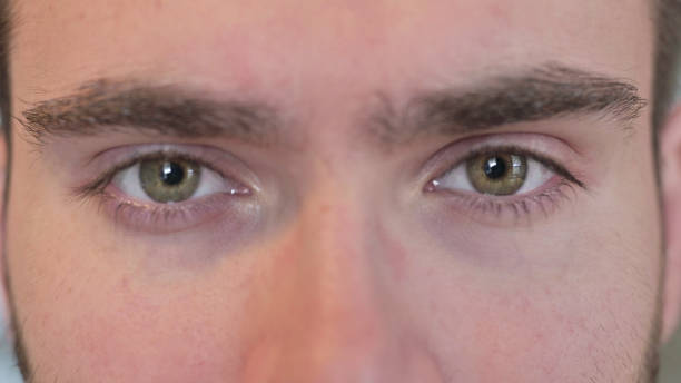 istock Close Up of Young Man Blinking Eyes in Camera 1219310883