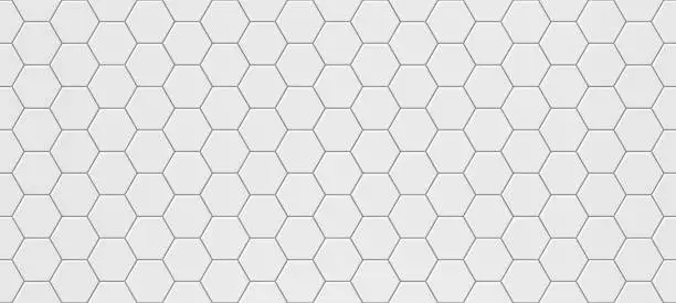 Photo of White hexagonal seamless tile texture