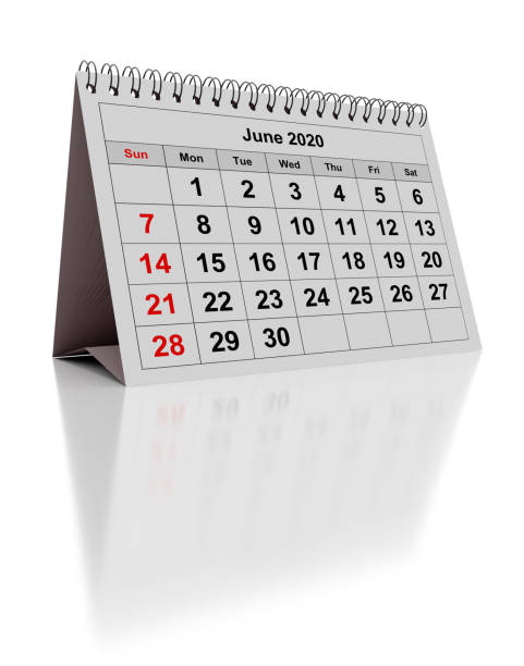 istock Monthly calendar - June 2020 isolated on white 1219315783