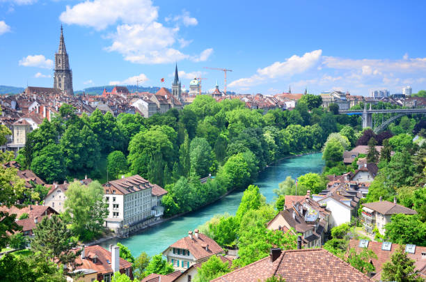 Bern, Switzerland Panoramic city view of Bern, Switzerland bern photos stock pictures, royalty-free photos & images